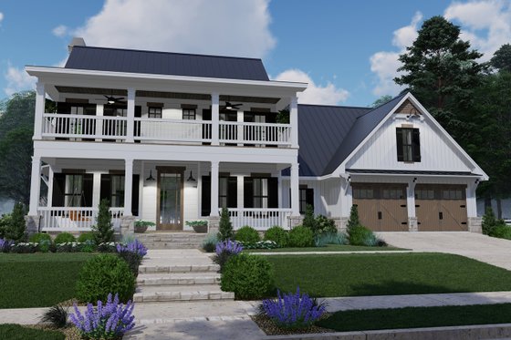 Southern Exterior - Front Elevation Plan #120-260