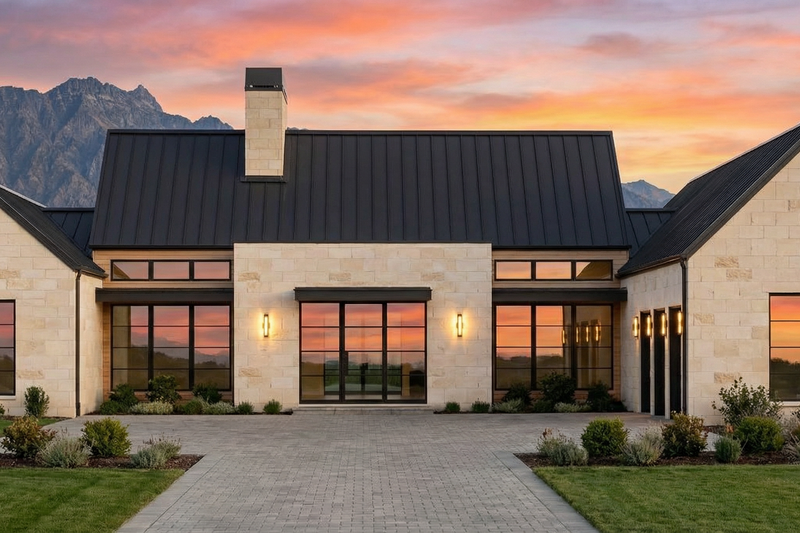 Dream House Plan - Exterior - Front Elevation 7 for Modern House Plan #1096-185 - 4 bed, 4.5 bath