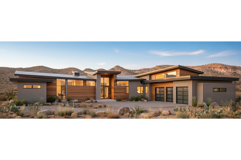 Dream House Plan - Modern Exterior - Front Elevation Plan #892-36