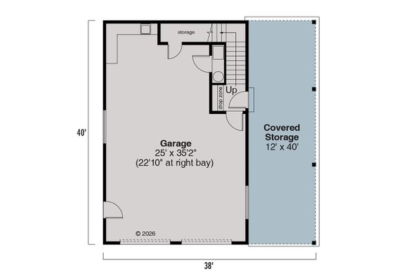 Home Plan - Floor Plan - Main Floor for Craftsman House Plan #124-1478, 1 bath