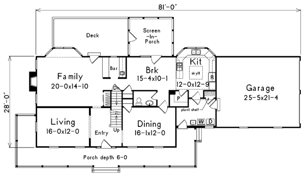 Country Floor Plan - Main Floor Plan #57-192
