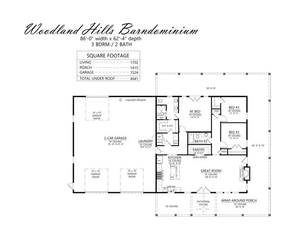 Barndominium Floor Plan - Main Floor Plan #1074-116