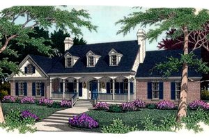 Southern Exterior - Front Elevation Plan #406-165