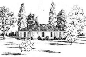 Southern Exterior - Front Elevation Plan #36-412