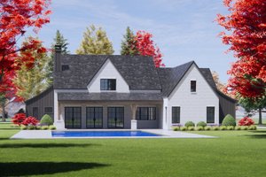 Exterior - Rear Elevation for Tudor House Plan #1096-41 - 4 bed, 4.5 bath