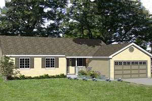 Ranch Exterior - Front Elevation Plan #116-238