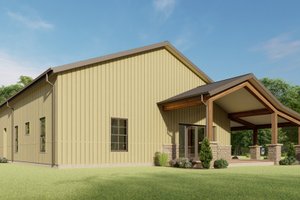 Exterior - Covered Porch for Barndominium House Plan #1092-44 - 3 bed, 2.5 bath