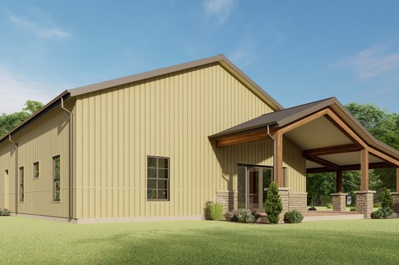 Exterior - Covered Porch for Barndominium House Plan #1092-44 - 3 bed, 2.5 bath