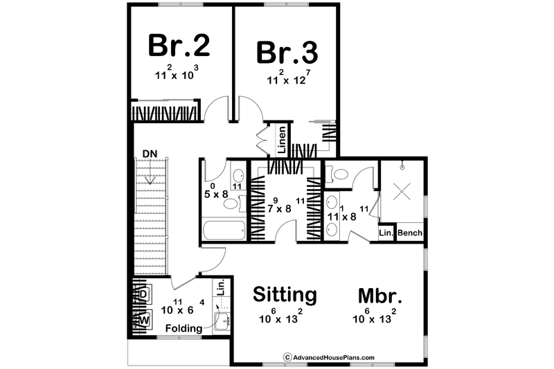 Architectural House Design - Floor Plan - Other Floor for Farmhouse House Plan #455-788 - 3 bed, 2.5 bath
