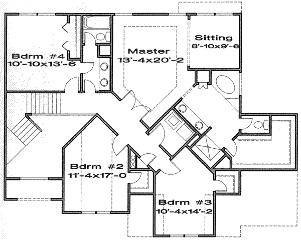 European Floor Plan - Upper Floor Plan #6-106