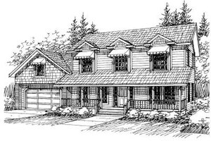 Country Exterior - Front Elevation Plan #117-529