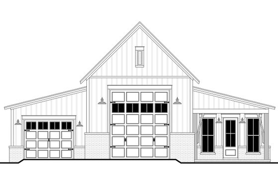 Exterior - Front Elevation 11 for Barndominium House Plan #430-443 - 1 bed, 1 bath