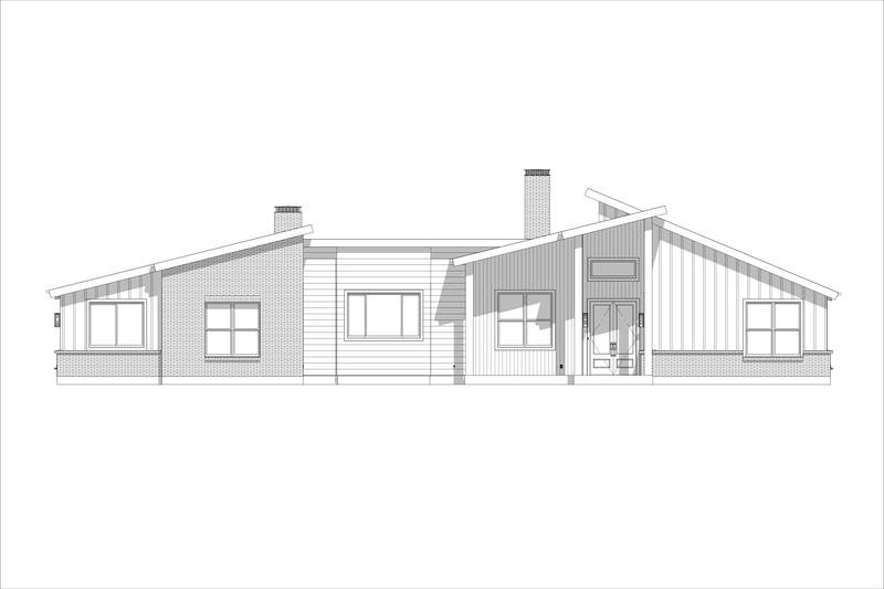 House Blueprint - Exterior - Front Elevation 3 for Modern House Plan #1127-18 - 4 bed, 3 bath