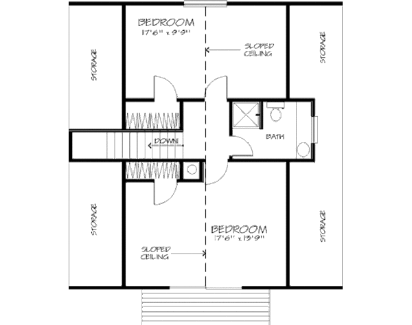 Cottage Floor Plan - Upper Floor Plan #320-412