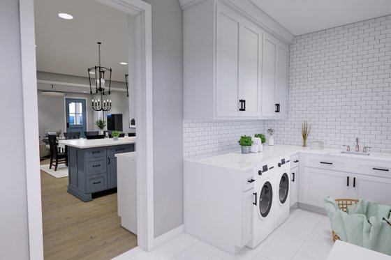 Interior - Laundry for Farmhouse House Plan #51-1277 - 4 bed, 4.5 bath
