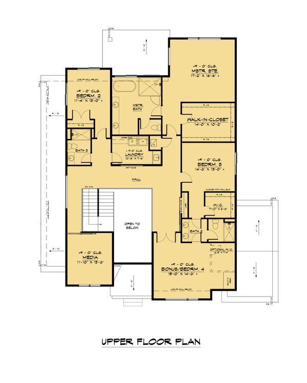 Architectural House Design - Traditional Floor Plan - Upper Floor Plan #1066-170