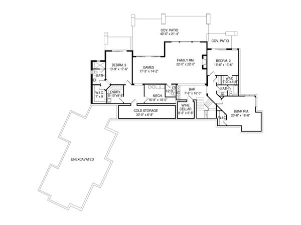 Architectural House Design - Modern Floor Plan - Lower Floor Plan #920-89