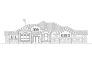 Exterior - Front Elevation 3 for Mediterranean House Plan #80-206 - 4 bed, 3.5 bath