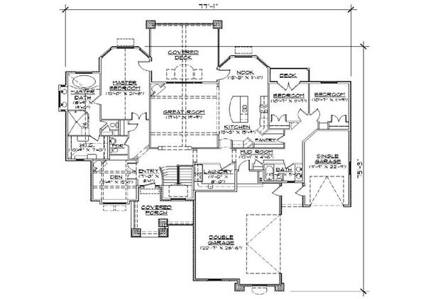 Architectural House Design - European Floor Plan - Main Floor Plan #5-305