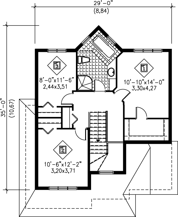 Traditional Floor Plan - Upper Floor Plan #25-2173
