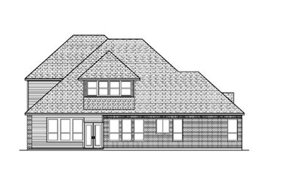 Exterior - Rear Elevation for European House Plan #84-410 - 5 bed, 4 bath