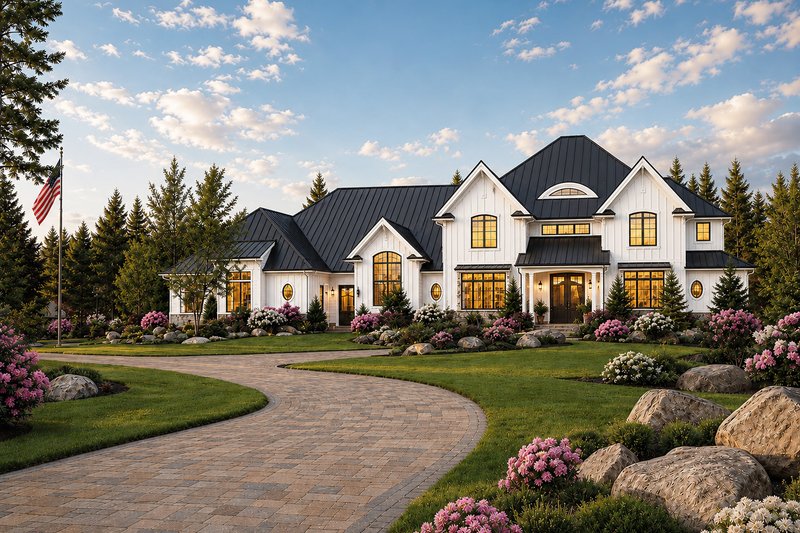 Dream House Plan - Exterior - Front Elevation 2 for Farmhouse House Plan #928-422 - 5 bed, 5.5 bath
