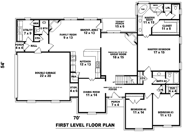 Floor Plan - Main Floor for European House Plan #81-1160 - 3 bed, 2.5 bath