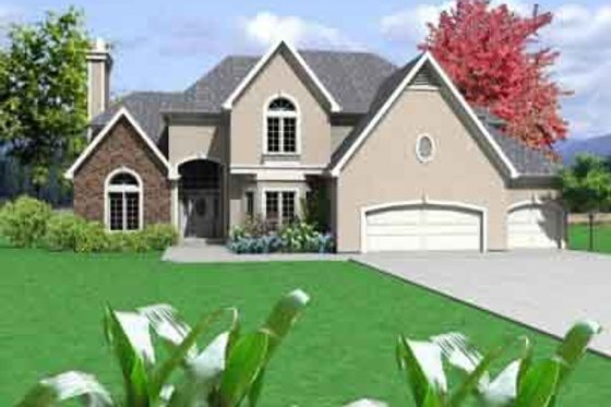 Exterior - Front Elevation for Traditional House Plan #6-127 - 4 bed, 3.5 bath
