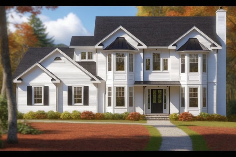Architectural House Design - Exterior - Front Elevation 3 for Colonial House Plan #3-231 - 4 bed, 2.5 bath