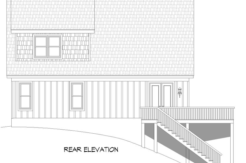 House Blueprint - Exterior - Rear Elevation for Country House Plan #932-869 - 4 bed, 3.5 bath
