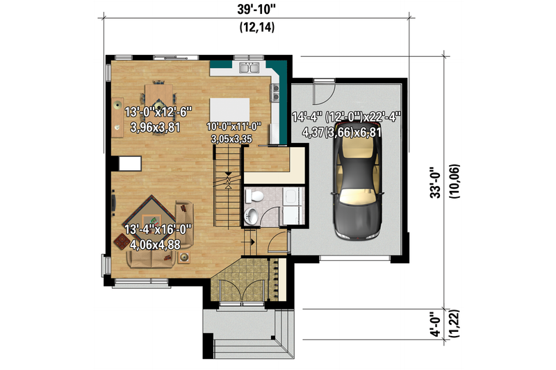 Dream House Plan - Floor Plan - Main Floor 1 for Contemporary House Plan #25-4294 - 3 bed, 1 bath