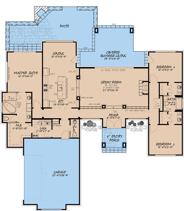 Dream House Plan - Contemporary Floor Plan - Main Floor Plan #923-152