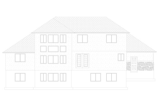 Exterior - Rear Elevation 3 for Traditional House Plan #1060-25 - 6 bed, 3.5 bath