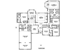 Floor Plan - Main Floor for European House Plan #81-1634 - 5 bed, 4 bath