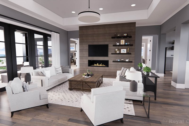 Home Plan - Interior - Family Room for Farmhouse House Plan #51-1220 - 5 bed, 4.5 bath