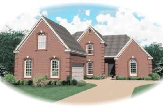 Exterior - Front Elevation for European House Plan #81-880 - 4 bed, 2.5 bath