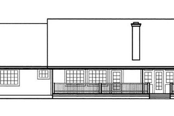 Exterior - Rear Elevation 1 for Ranch House Plan #60-574 - 3 bed, 2.5 bath