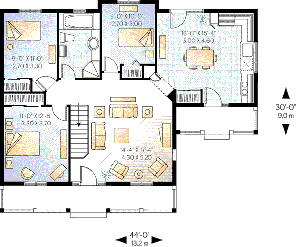 Dream House Plan - Cottage Floor Plan - Main Floor Plan #23-320
