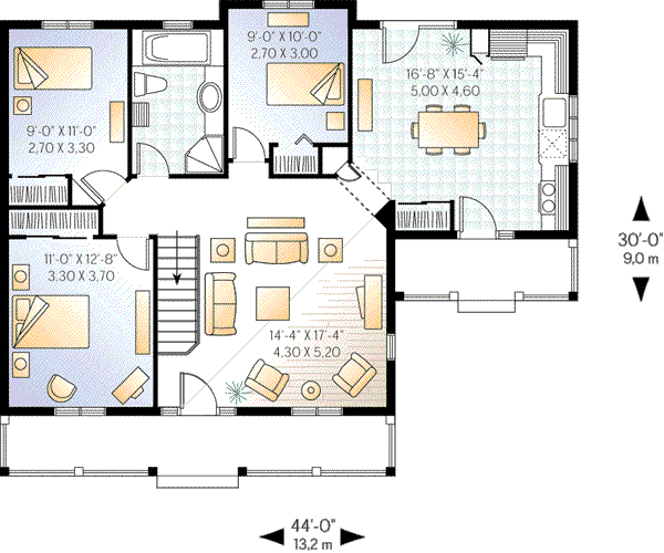 House Blueprint - Cottage Floor Plan - Main Floor Plan #23-320