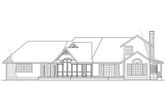 Exterior - Rear Elevation for Traditional House Plan #124-160 - 3 bed, 2.5 bath