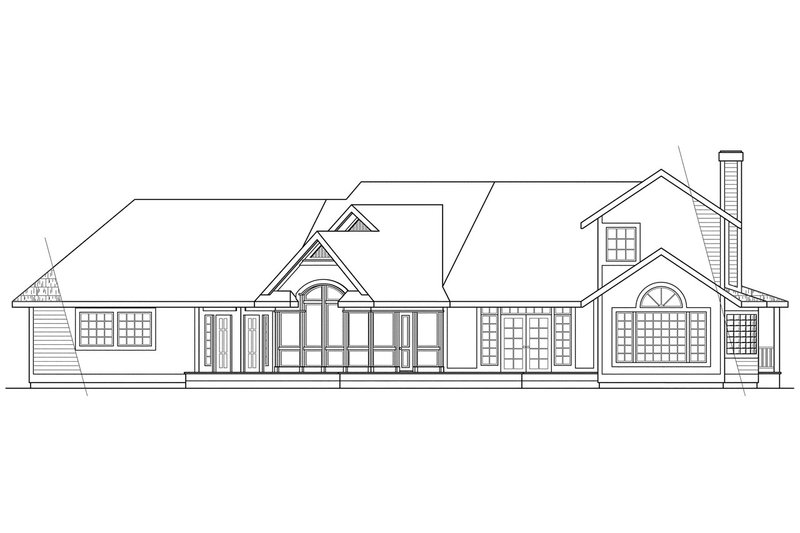 Home Plan - Exterior - Rear Elevation for Traditional House Plan #124-160 - 3 bed, 2.5 bath