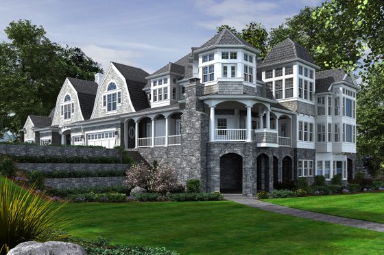 Exterior - Other Elevation 1 for Colonial House Plan #132-571 - 5 bed, 6.5 bath