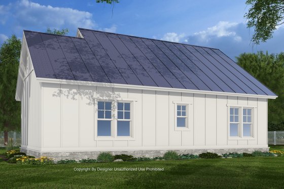 Exterior - Rear Elevation 1 for Farmhouse House Plan #51-1440 - 3 bed, 2 bath