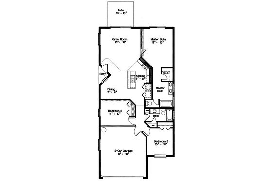 Floor Plan - Main Floor for Traditional House Plan #417-114 - 3 bed, 2 bath
