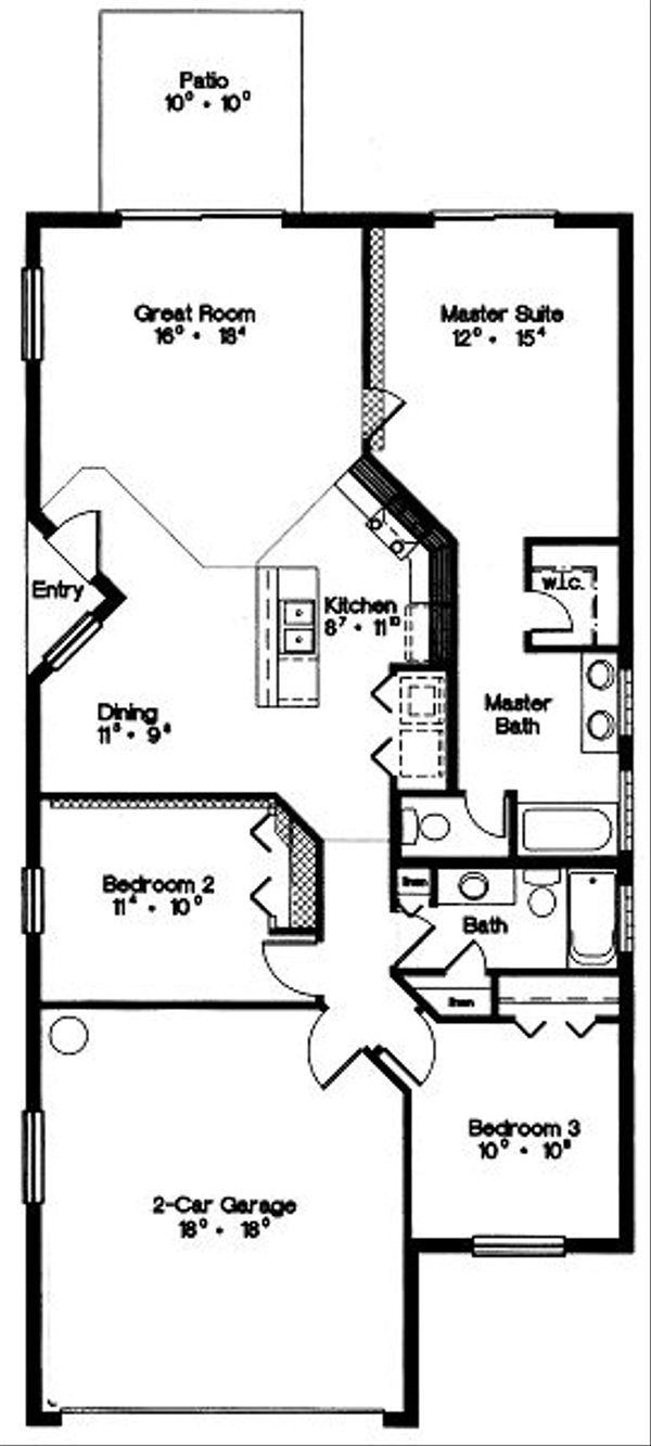 Traditional Floor Plan - Main Floor Plan #417-114