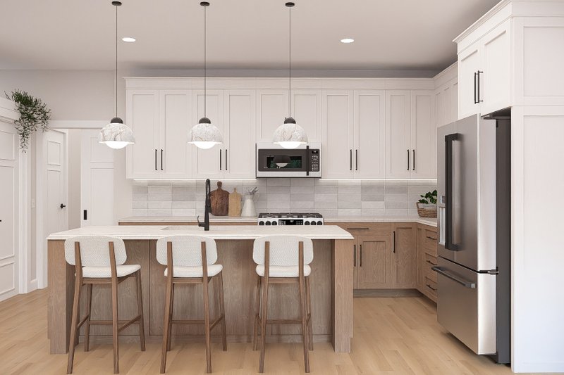 Architectural House Design - Interior - Kitchen for Farmhouse House Plan #455-804 - 3 bed, 2 bath