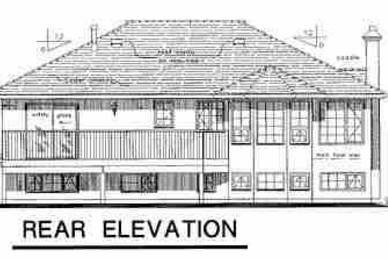 Home Plan - Exterior - Rear Elevation for European House Plan #18-301 - 4 bed, 3 bath