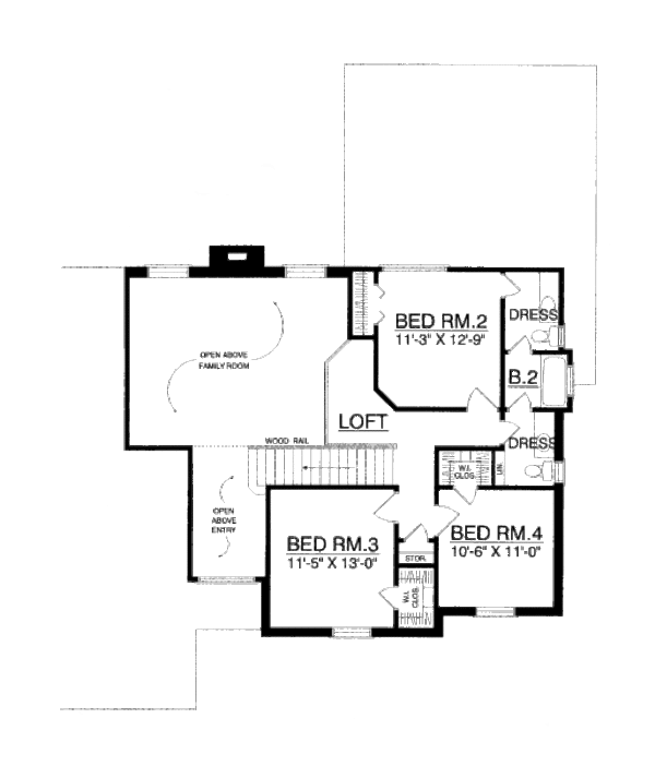 House Design - European Floor Plan - Upper Floor Plan #40-435