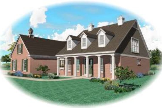 Exterior - Front Elevation for Southern House Plan #81-1180 - 3 bed, 2.5 bath