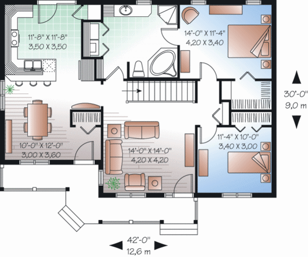 Architectural House Design - Ranch Floor Plan - Main Floor Plan #23-2204